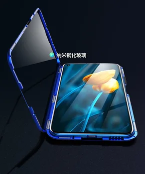 Samsung Samsung Galaxy A91 A71 A51 magnetyczny pokrowiec 360 dwustronny 9 H szkło hartowane etui do Samsung S10 Lite M80S metalowy zderzak etui