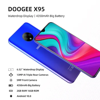Nowy DOOGEE X95 Android 10 4G-LTE telefony komórkowe 6.52