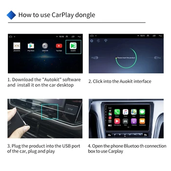 Carlinkit Wireless Apple CarPlay /Android Auto Carplay Smart Link Dongle USB do nawigacji, odtwarzacza Android Mirrorlink /IOS 13