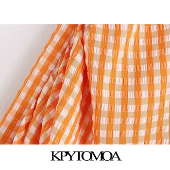 KPYTOMOA Women 2020 Chic Fashion Office Wear plaid spódnica Vintage High Waist Side Zipper Slit spódnice damskie Casual Faldas Mujer