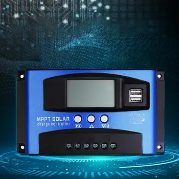 100A/60A/50A/40A/30A Auto Solar Charge Controller MPPT z podwójnym wyjściem USB 5V 12/24V Solar Panel Battery Regulator Charge