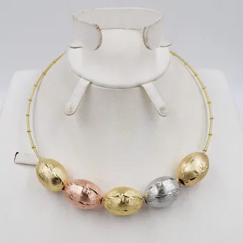 Wysokiej jakości zestawy biżuterii dla kobiet moda mieszany kolor piłka naszyjnik kolczyki zestaw wieczorowe biżuteria