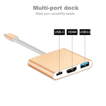 Nowy USB-C Extender Hub Thunderbolt 3 adapter USB Type C Hub dla HDMI w rozdzielczości 4K, USB-C Dock z ładowaniem PD do MacBook Pro/Air 2020