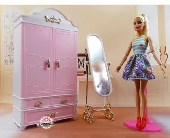 Moda na oryginalne lusterko do Barbie szafa dla Курн meble do sypialni 1/6 lalka bjd akcesoria, bez odzież dziecięca zabawka prezent