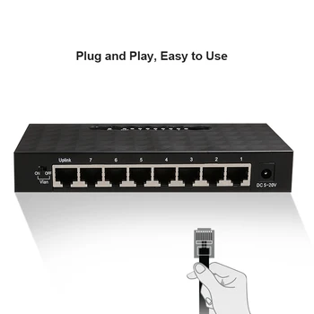 8-portowy gigabit Nerwork Switch 10/100/1000 Mbit/s Gigabit Ethernet Network Switch Lan Hub High Performance Ethernet Smart Switcher