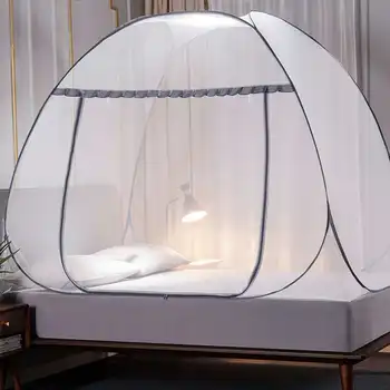 Składana Tipi moskitiera Moustiquaire Net instalacja-gratis moskitiera baldachim dla dorosłych/łóżeczko namiot Home Decor odkryty