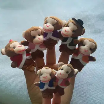 Nowe 7шт mini zabawki wierszyk grube lalki pięć małp na łóżka dla dzieci wczesna edukacja piosenka zabawki pluszowe grube lalki