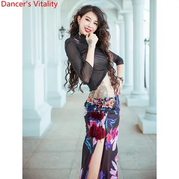 Taniec Brzucha Praktyka Odzież Nowy Slim Fit Top Druku Spódnica Elegancka Początkujący Orientalne Indyjskie Tańce Dorosłych Konkurs Garnitur