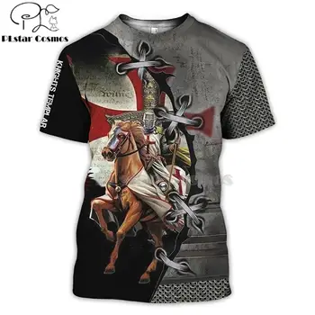 PLstar Cosmos All Over Printed Knights Templar 3d, koszulki t-shirt koszulki lato jesień zabawny Harajuku z krótkim rękawem meble odzież-18