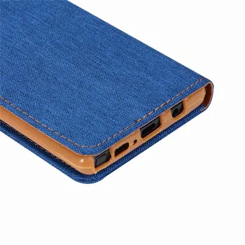 Luksusowe jeansy skórzane etui portfel karty etui do telefonu Galaxy Note 9 S8 S9 Plus stoiska pokrywa torby biznesowe dla Galaxy S5 S6 Note 8
