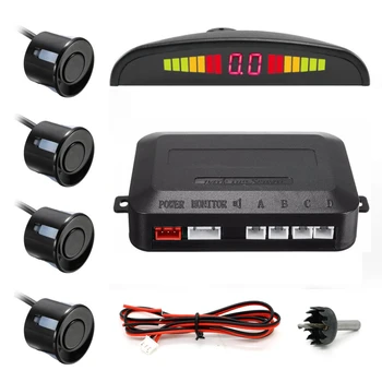 1 kpl Auto Parktronic Led Parking Sensor Kit wyświetlacz 4 czujniki do wszystkich samochodów odwrotna pomoc kopia system radarowego monitora