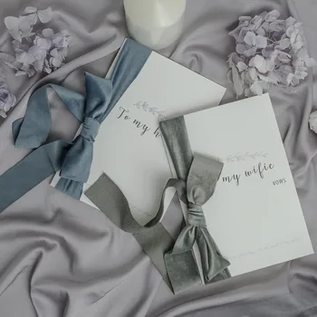 2szt ślubne przysięgi mapa Przysięga łóże książka z aksamitnej wstążki bridal shower prezent dla mojego муженьку Flatlay Prop deklaracja romantyczny