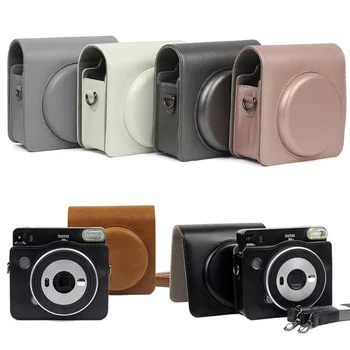 Etui dla Fujifilm Instax Square SQ6 Instant Film Camera PU skórzana torba z paskiem na ramię dla Instant S