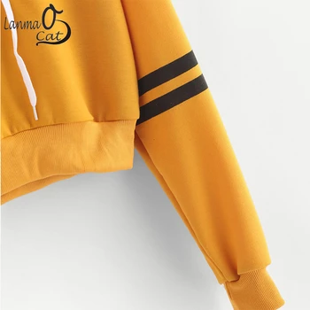 Sweter Bluza Dla Kobiet, Jesień Krótkie Bluzy Indywidualne Drukowania Logo Crop Koszule Top W Paski Rękaw Darmowa Wysyłka