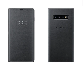 Samsung oryginalny Samsung LED Smart View Case dla Samsung Galaxy S10 X SM-G9730 S10+ S10 Plus SM-G9750 S10E SM-G9700 portfel pokrywa na zawiasach
