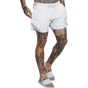 Nowa moda mężczyzna Sic jedwab haft spodenki spodnie bawełna Kulturystyka spodnie dresowe fitness krótkie Biegacz losowe siłownie Męskie szorty