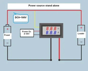 1 szt. cyfrowy woltomierz amperomierz DC 100 W 1A panel amp v prąd miernik tester 0.28