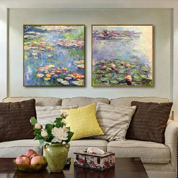 Profesjonalny artysta reprodukcja chmura Monet lilia Wodna kwiaty, obraz olejny na płótnie piękny krajobraz Lilia obraz olejny