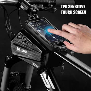 Wymienny rower Uchwyt na telefon ekran dotykowy, wodoodporny rower torba MTB rower rury mocowanie telefonu etui torba na ramię dla iPhone Samsung Xiaomi