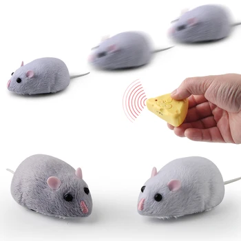 Zabawny bezprzewodowy ciasto pilot zdalnego sterowania modelowanie mysz puszyste e-mysz zabawki Szczur Dla kota psa mini szczur sprytna gra zabawki na prezent