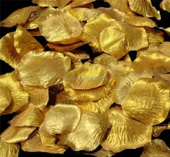 1000 szt. czyste złoto imitacja jedwabiu płatek róży ślub Chrzest baby shower konfetti party stół rozprasza confettis dekoracji