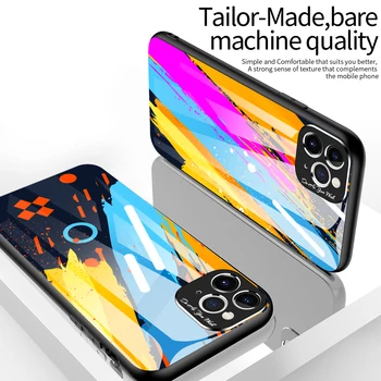 Gradient kolorowe etui dla iPhone 11 Pro Max Cases luksusowy hartowanego szkła pokrywy etui dla iPhone X Xs Max XR 7 8 6 6s Plus 11 Pro Coque