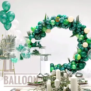 158шт dżungli lato tematyczna impreza biżuteria zielony latex balon Гарлан łańcuch las zwierząt tematyczna impreza urodziny dla dzieci