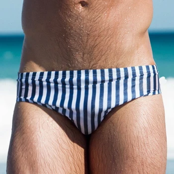 Nowy strój kąpielowy męskie kąpielówki z niskim stanem majtki pływanie pływanie spodenki broń męskie spodnie stroje kąpielowe 2020 letnie sexy spodenki w paski