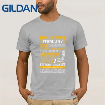 Kings Are Born In February Facts Birthday t-shirt 2020 letnia koszulka męska z krótkim rękawem