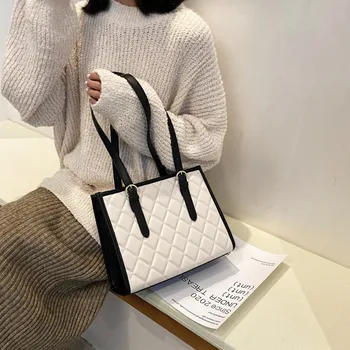 Wysokiej jakości torba na ramię z imitacji skóry Tote Bag for Women Brand Designer Square Check Bag torba damska na ramię o dużej pojemności Gospodarczy portfel