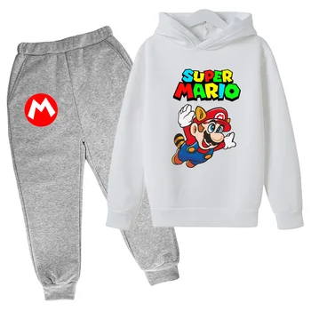 Super Mario Bluzy Garnitur Moda Dla Dzieci Na Co Dzień Chłopcy Dziewczęta Druku Bluzy Bluzki Dla Dzieci Sweter Odzież Sportowa Prezent Dla Dzieci Zestaw