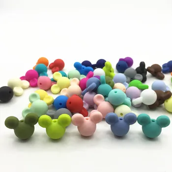 Sprzedaż hurtowa Mickey temat silikonowe akrylowe do ząbkowania naszyjnik silikonowe ząbkowania diy koraliki dla dzieci прорезывателя BPA Bezpieczne luźne koraliki