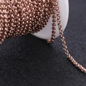 Reidgaller 10meteres/roll różowe złoto pozłacane ze stali nierdzewnej, metalowy naszyjnik łańcuchy do tworzenia biżuterii diy bransoletka akcesoria