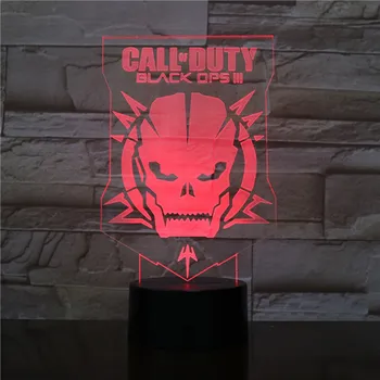 3d nocne światła Call of Duty Maska kolorowe podwójne reflektory kreatywny prezent światła producenci 3d oprawy Home Decor 2407