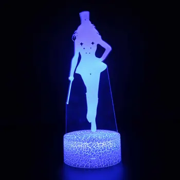 Night LED Lights Novelty 3D lamp Cute Toy Gift 7 Color Artist Abstract Graphics Cartoon Atmosphere Lamp For Children Kids Room