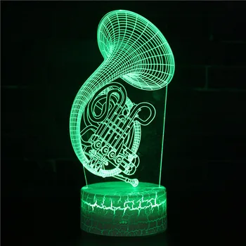 Night LED Lights Novelty 3D lamp Cute Toy Gift 7 Color Artist Abstract Graphics Cartoon Atmosphere Lamp For Children Kids Room