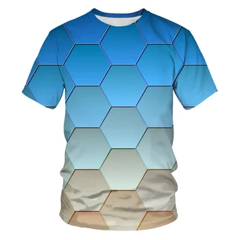 Świeże chwasty drukowanie 3D męskie codzienne elementy koszulka letnia nieregularny kształt okrągły dekolt, modny top