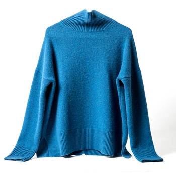 Golf kaszmirowy sweter codzienny luźny zgrubienie kobieta kaszmirowy sweter z długim rękawem z kapturem jesienno - zimowy trend nowy produkt