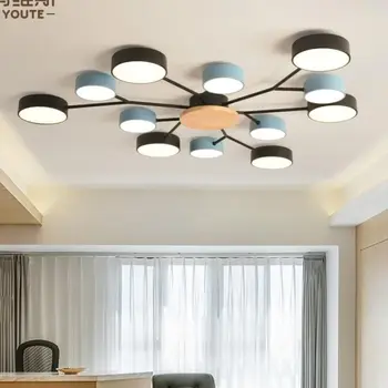 Nowoczesny minimalistyczny led żyrandol lampa sufitowa lampy Nordic Style Creative Macaron Lamps Hotel Villa Lights