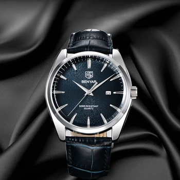 Zegarki męskie BENYAR moda, sport, kwarcowy zegarek męskie zegarki najlepsze marki luksusowych biznes wodoodporne skórzane zegarek Relogio Masculino
