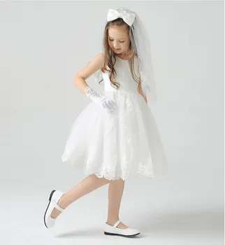 10 szt./lot Kid child student flower girl dancing performance cartoon player strój krótki palec białe rękawiczki 8-12 lat