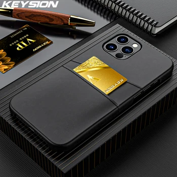 KEYSION PU skórzany portfel etui dla iPhone 12 Pro 12 Pro Max z kieszeni karty telefon tylna pokrywa dla iPhone 12 Mini 11 Pro Xs Max