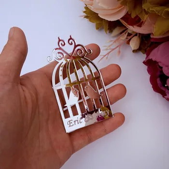 30szt 5 cm spersonalizowana lustrzana klatka z nazwą pary wystrój partii akrylowa naklejka wedding znak prywatne wykonane na zamówienie prezent