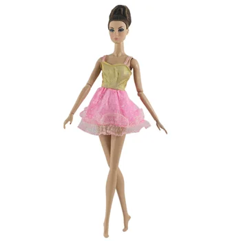 Kostium Taneczny Zestaw Dla Lalek Barbie Stroje Różowy Płaszcz Sukienka Jest Dość Suknie Balowe Odzież Dla Lalki Barbie 1/6 Lalka Akcesoria
