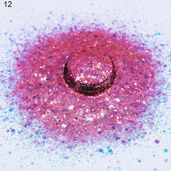 50 g holograficzny grube mieszany subtelny blask Tęczy Syrena połysk rzemiosło akrylowy lakier do paznokci DIY cekiny 18 kolorów porady MD139