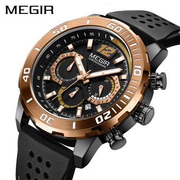 MEGIR wodoodporne zegarki sportowe dla mężczyzn armia wojskowe zegarki męskie 2020 luksusowe męskie chronograf kwarcowy zegarek zegarki Montre Homme
