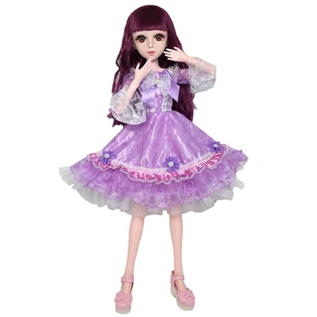 60 cm 20 ruchomych stawów biała skóra lalki Bjd sukienka księżniczki dziewczyny zabawki 3D oczy odzież obuwie dodatki BJD lalka zabawka dla dziewczynek