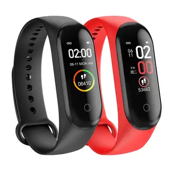 M4 Smart Band Smart Watch Silikonowy Sportowy Fitness Bransoletka Tętno Ciśnienie Krwi Zegar Tracker Monitor Zdrowia Bransoletka Spacer