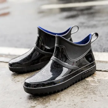 Antypoślizgowe deszczowe buty męskie obuwie wodoodporne ciepłe pluszowe rybackie buty antypoślizgowe слипоны zimowe buty mężczyźni Zapatos De Mujer deszczowe buty