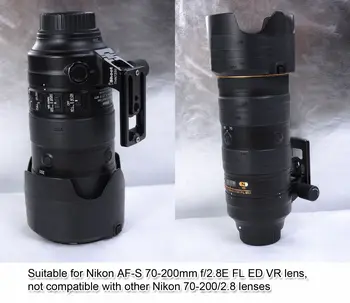 Metalowy obiektyw mocowanie statywu baza podnóżek adapter Nikon AF-S 70-200 mm f/2.8 E FL ED VR -Bottom is Camera Quick Release Plate